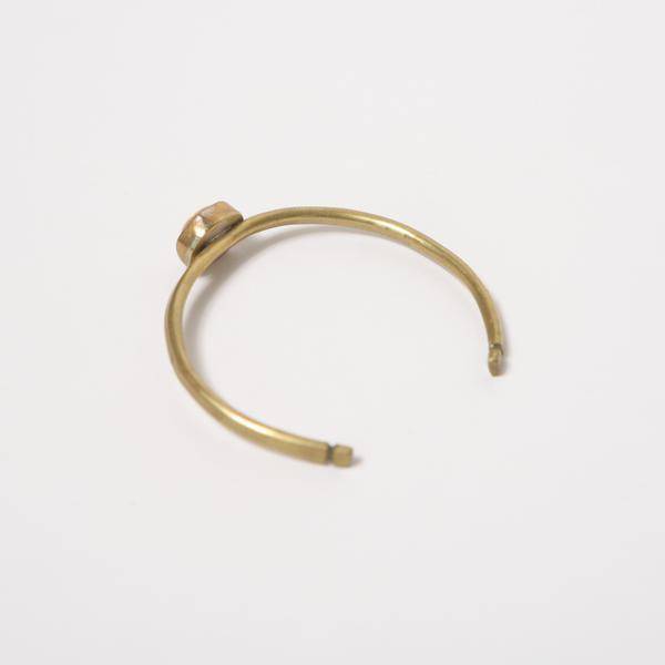 Drew Martin Hammered Brass Stone Cuff