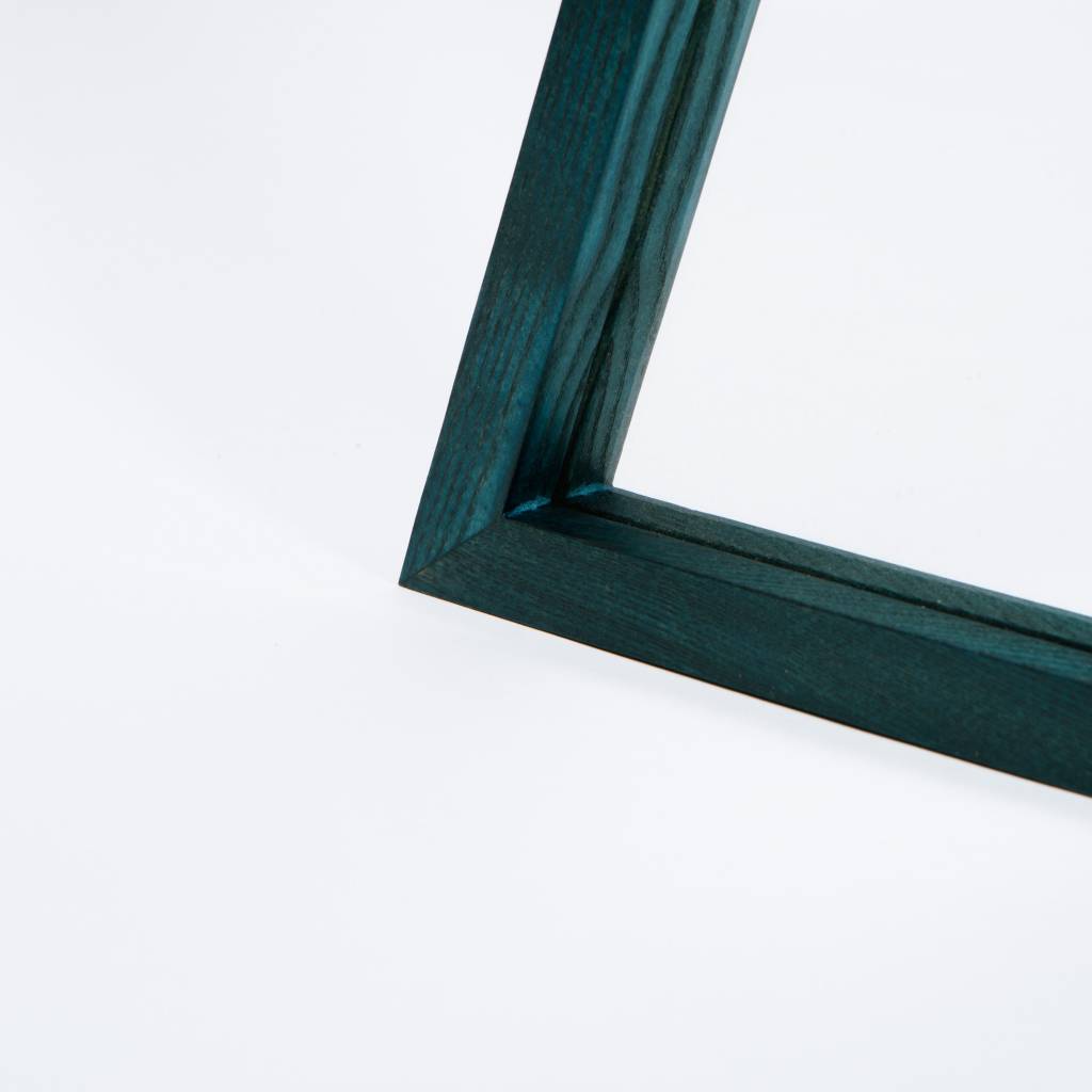 Alex Drew & No One "Phthalo Isosceles" dyed phthalo green, recessed mirror back