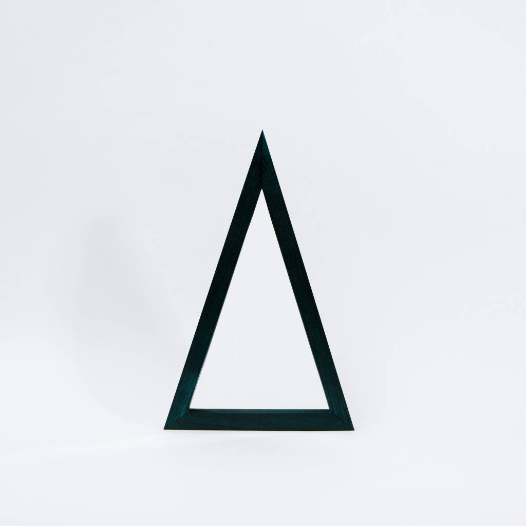 Alex Drew & No One "Phthalo Isosceles" dyed phthalo green, recessed mirror back