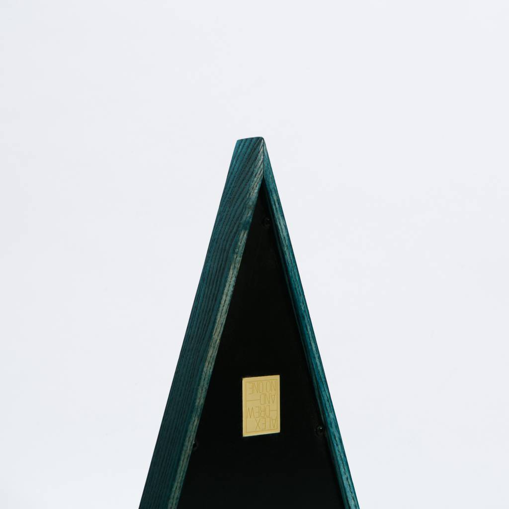 Alex Drew & No One "Phthalo Isosceles" dyed phthalo green, recessed mirror back