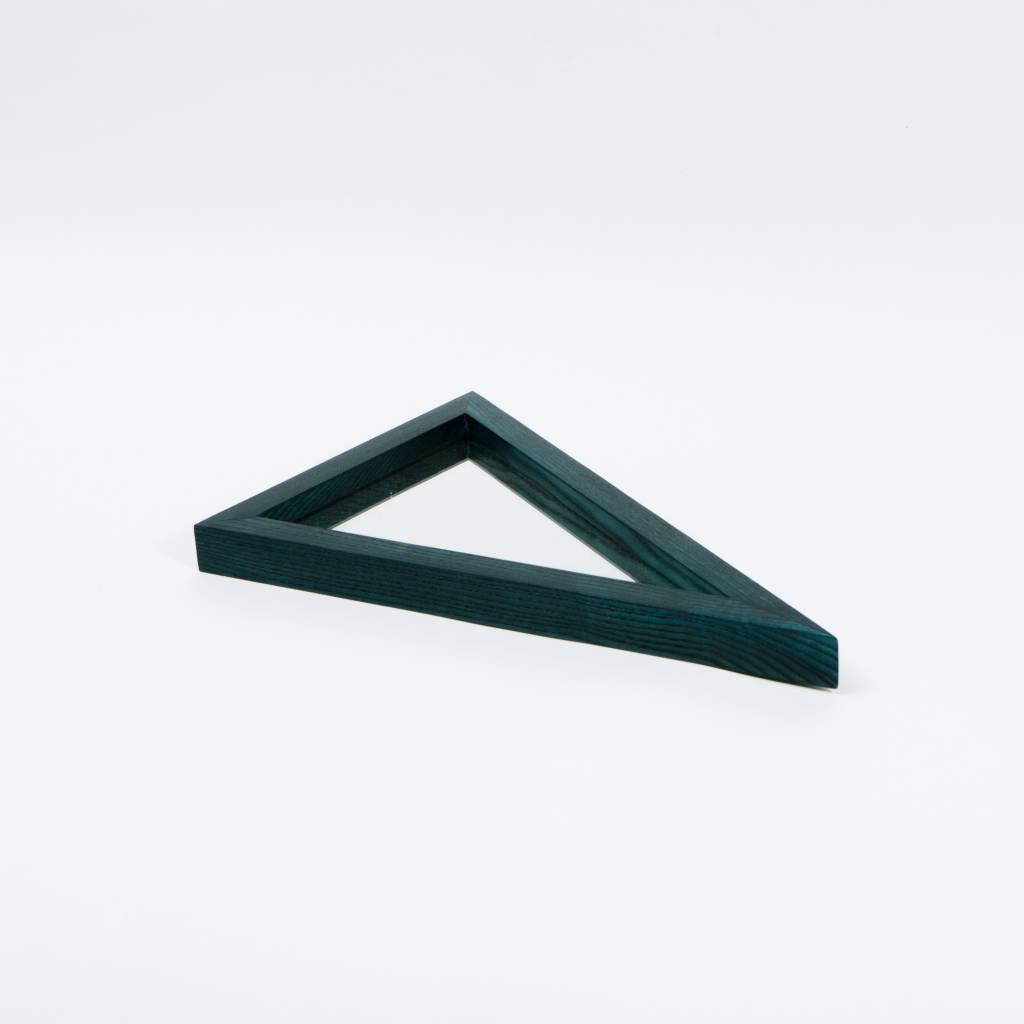 Alex Drew & No One "Phthalo Isosceles" dyed phthalo green, recessed mirror back