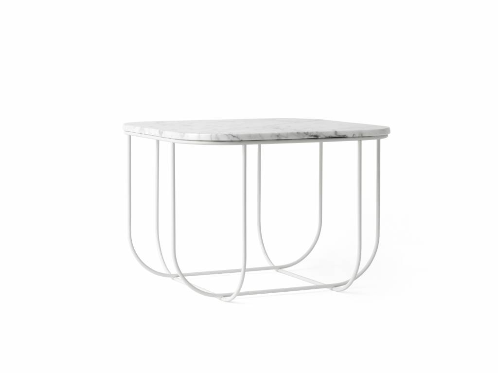 Menu Cage Table White/White Marble