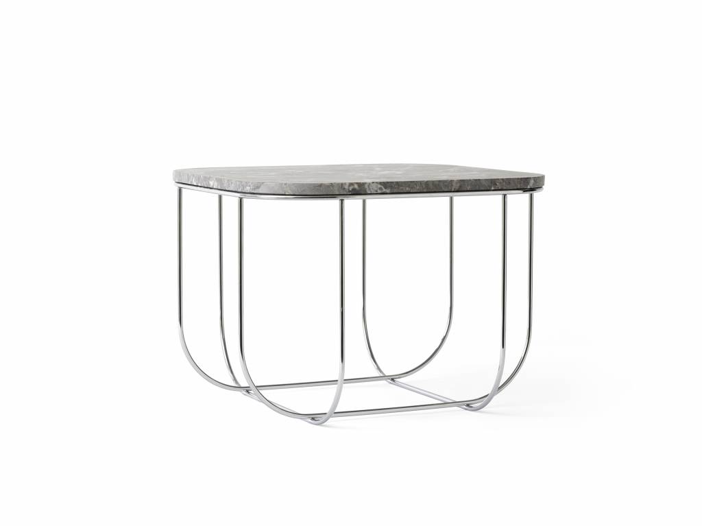 Menu Cage Table Chrome/Grey Marble