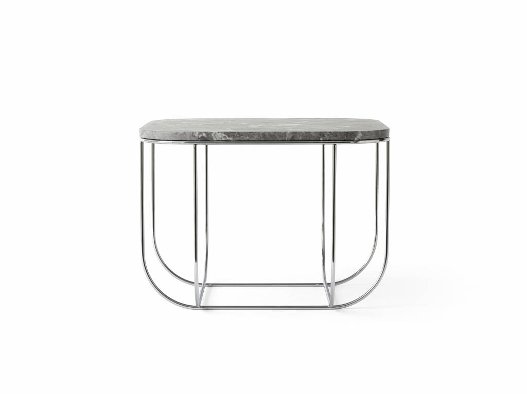 Menu Cage Table Chrome/Grey Marble