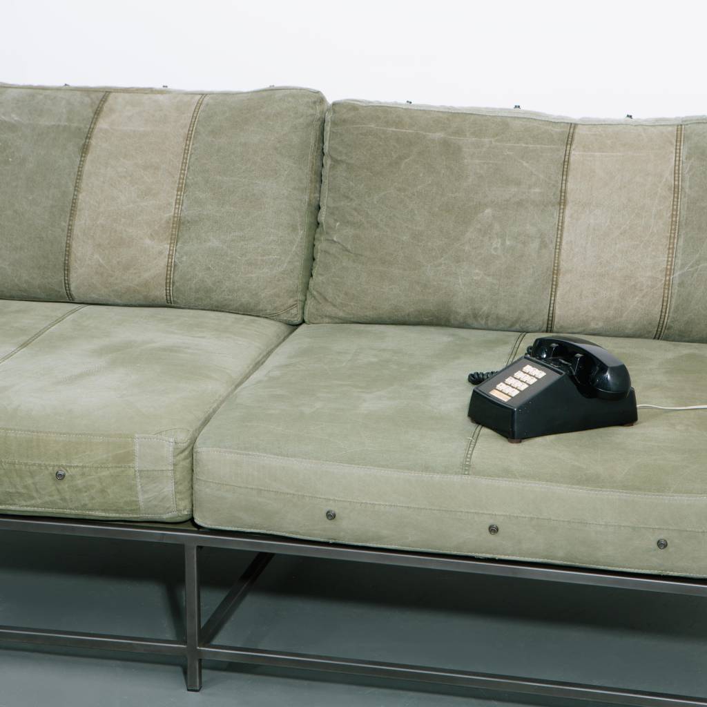 Stephen Kenn Inheritence Collection Love Seat, Canvas Military Fabric