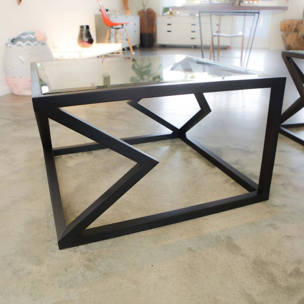 Alex Drew & No One Two Diamonds Cocktail Table in Ebonized Walnut
