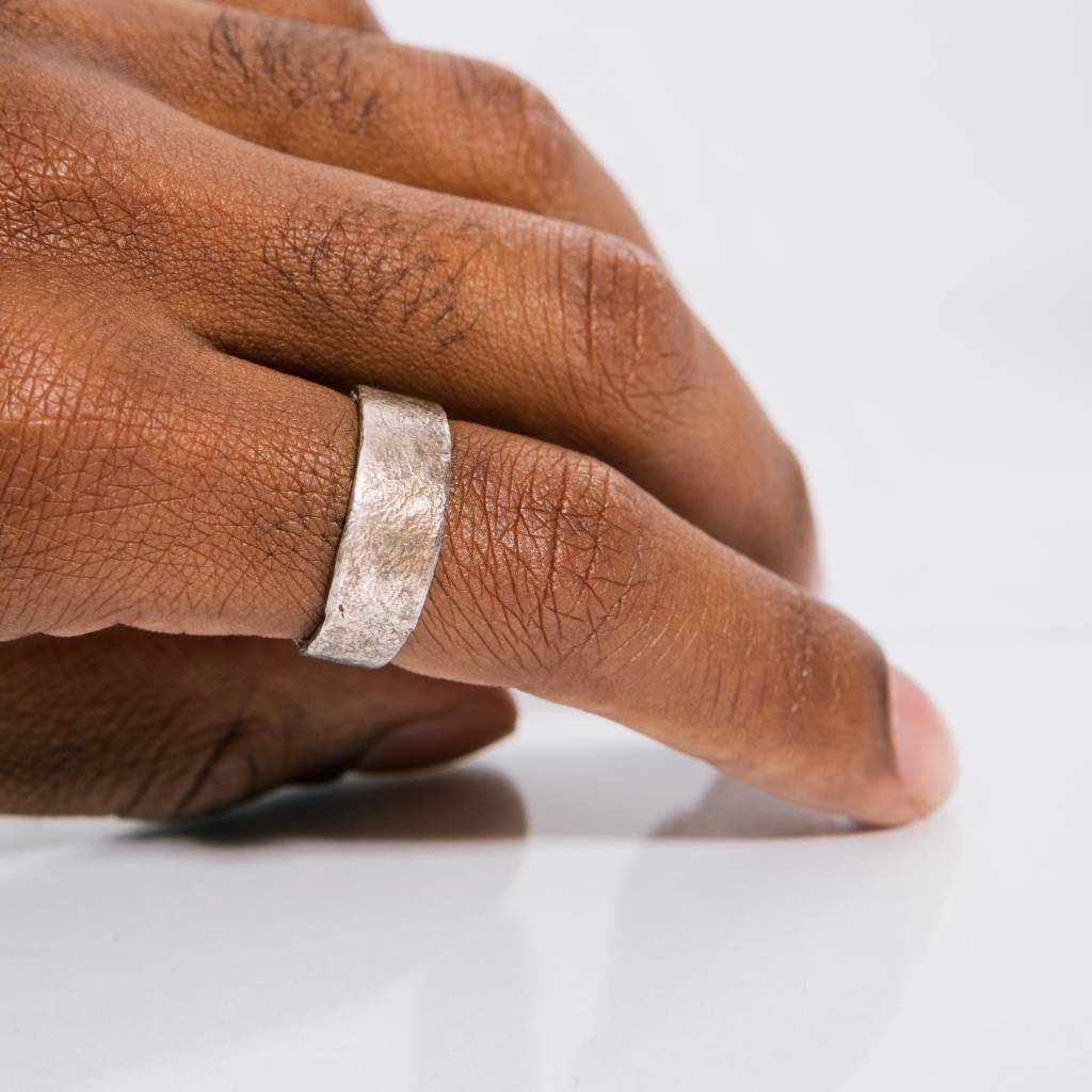 Alice Waese Silver Stitch Ring, Size 9