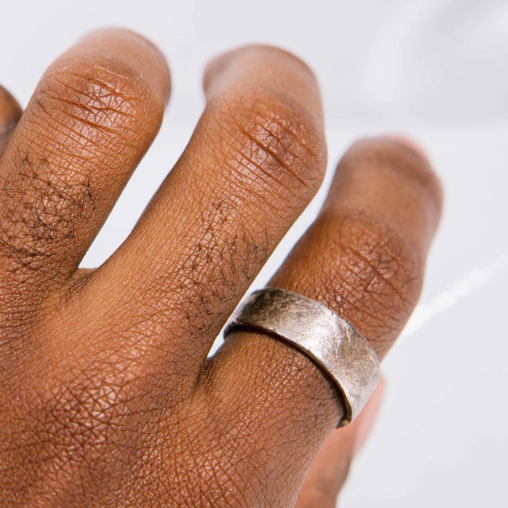 Alice Waese Silver Stitch Ring, Size 9