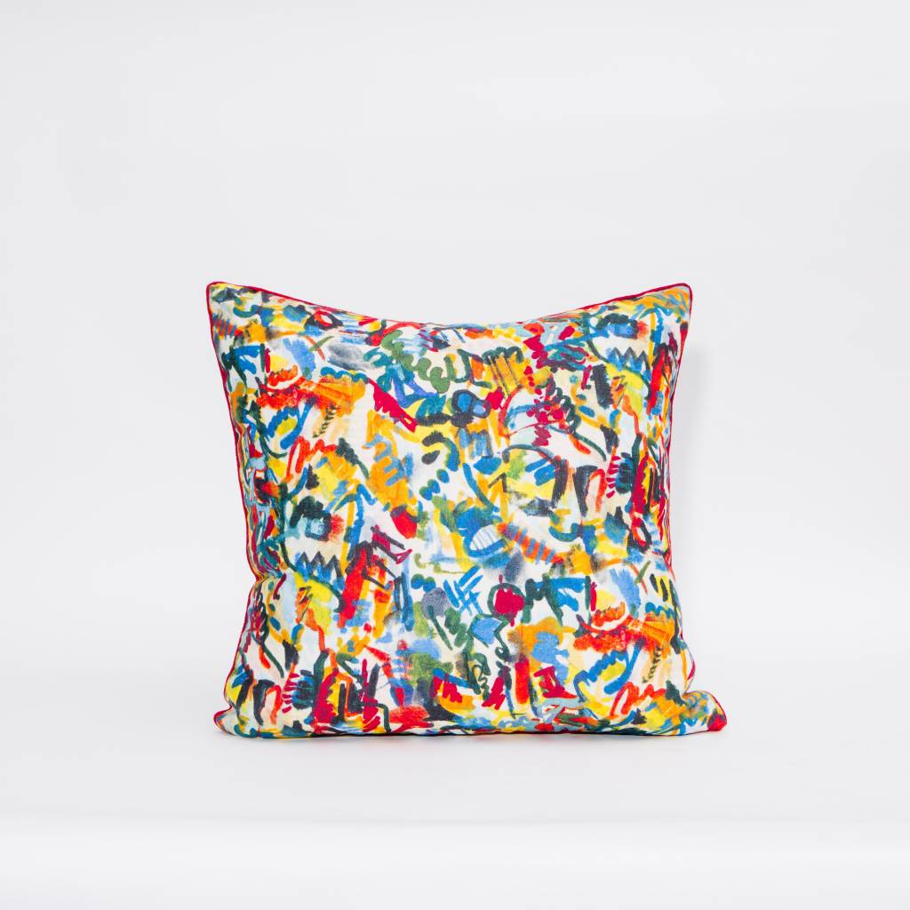 electra eggleston Berlin Mitte 22" Pillow with RedTwill Piping