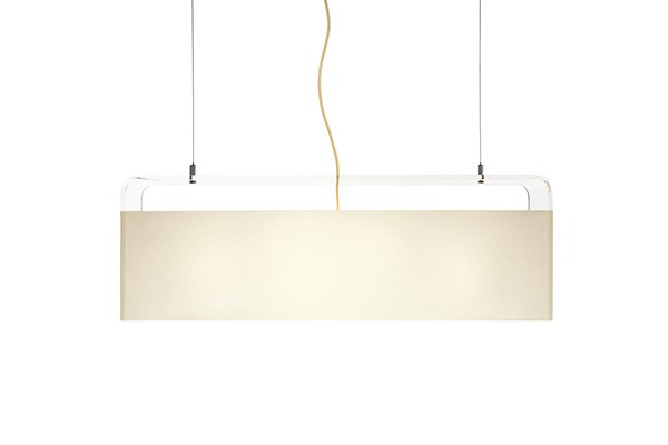 Pablo Designs Tube Top Pendant 36" (White Shade, Clear Body)