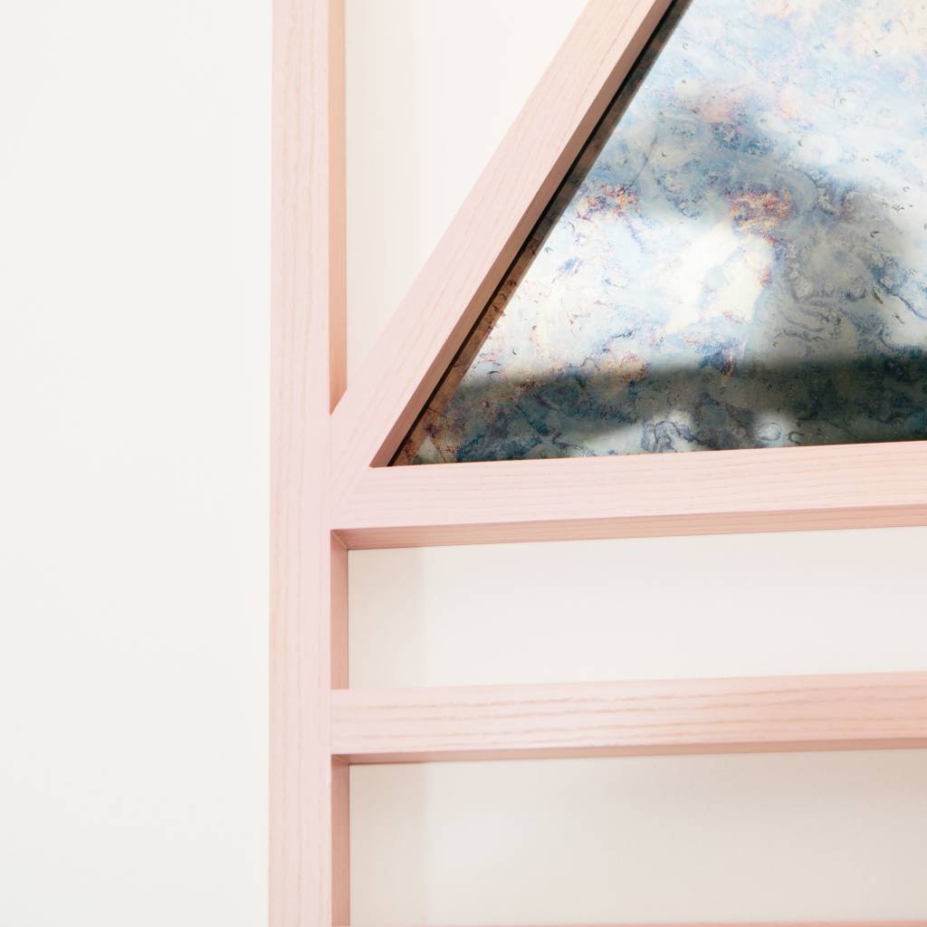 Alex Drew & No One Simplex Hydrangea Mirror, Pink Washed Ash & Antiqued Mirror
