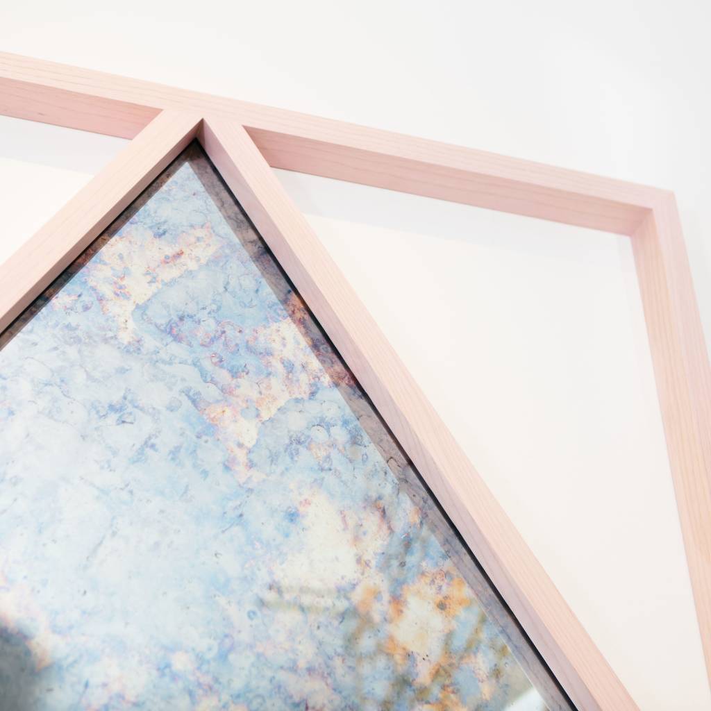 Alex Drew & No One Simplex Hydrangea Mirror, Pink Washed Ash & Antiqued Mirror