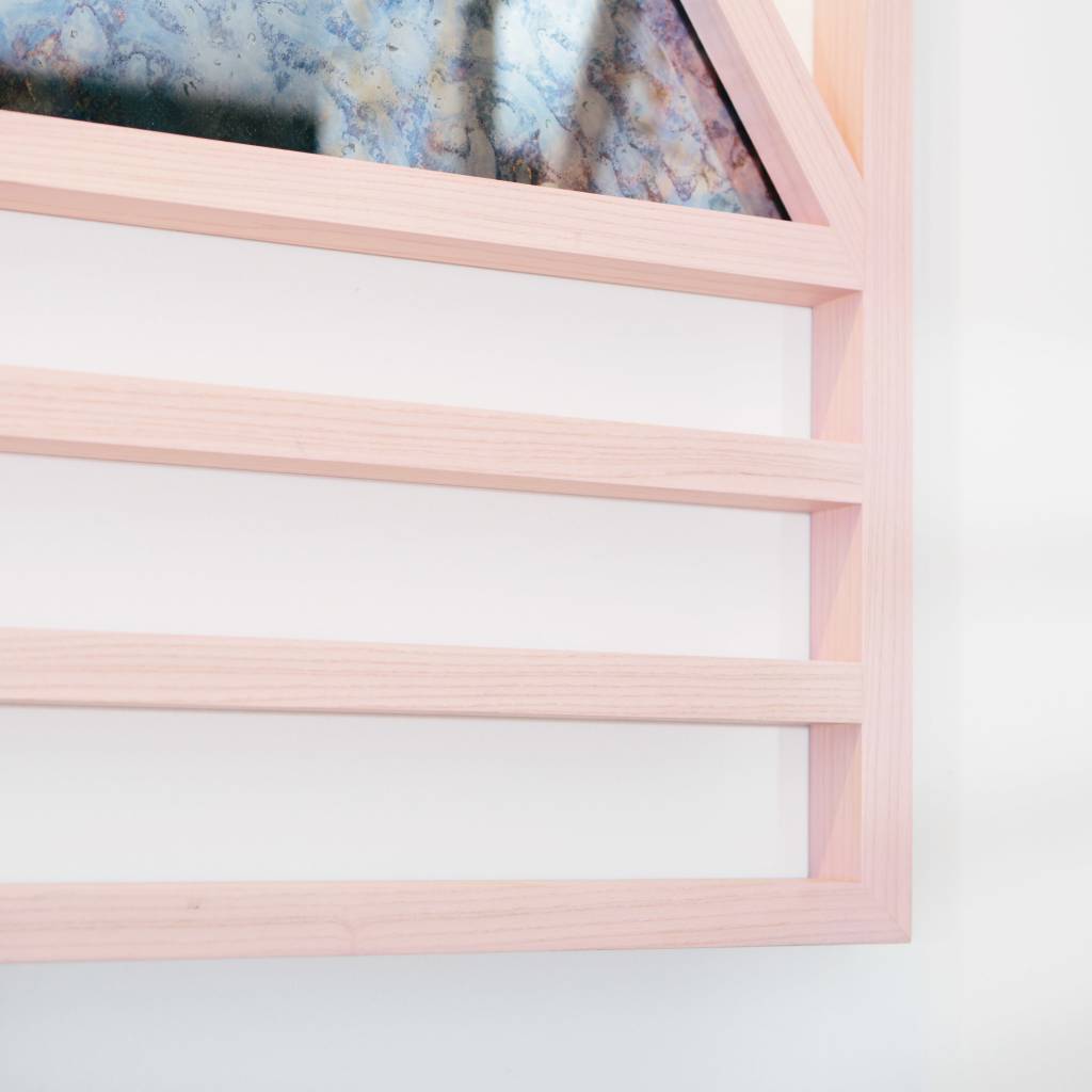 Alex Drew & No One Simplex Hydrangea Mirror, Pink Washed Ash & Antiqued Mirror