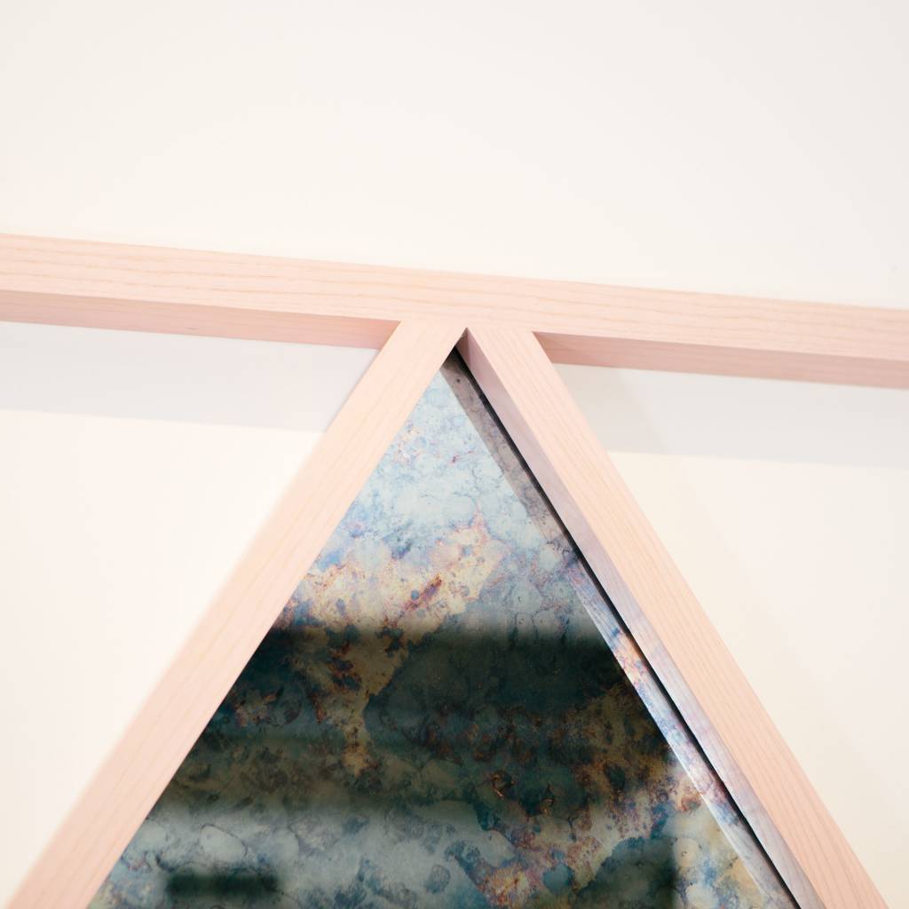 Alex Drew & No One Simplex Hydrangea Mirror, Pink Washed Ash & Antiqued Mirror