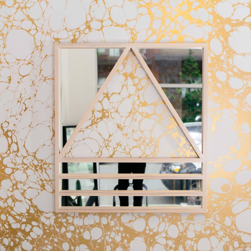 Alex Drew & No One Reverse Simplex Mirror, Pink Washed Ash with Antiqued Mirror