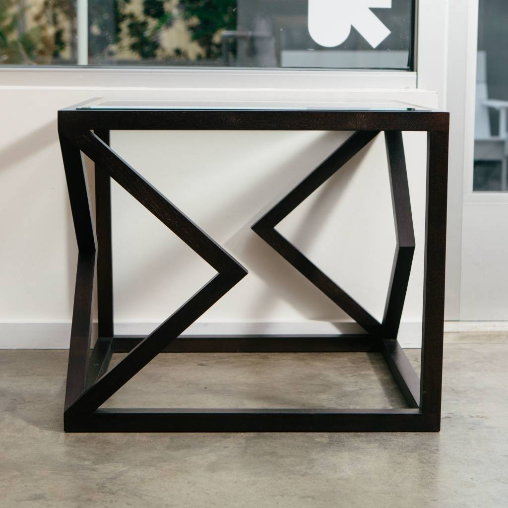 Alex Drew & No One Two Diamonds Side Table in Ebonized Walnut