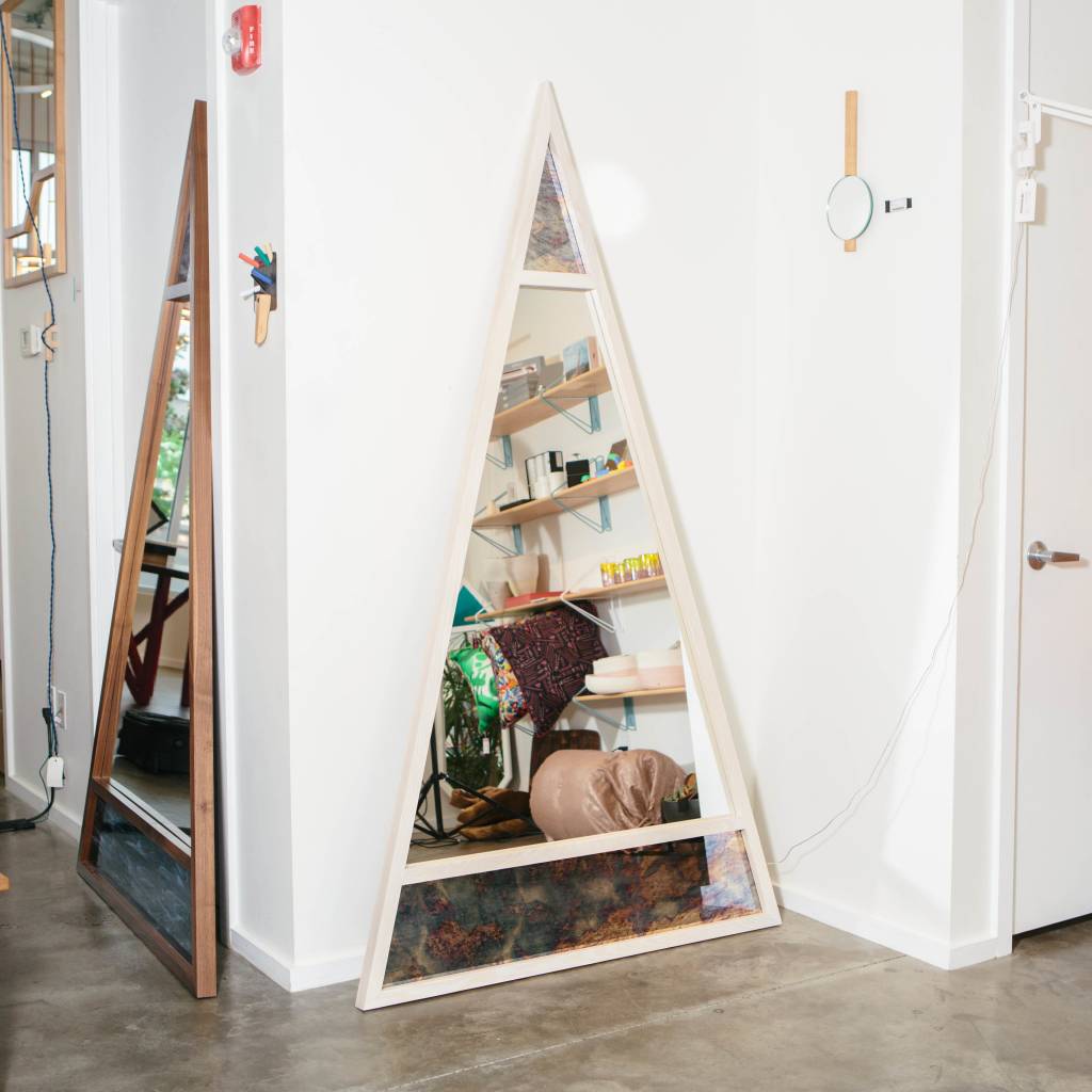 Alex Drew & No One Scale Mirror, Ash with Antiqued Glass