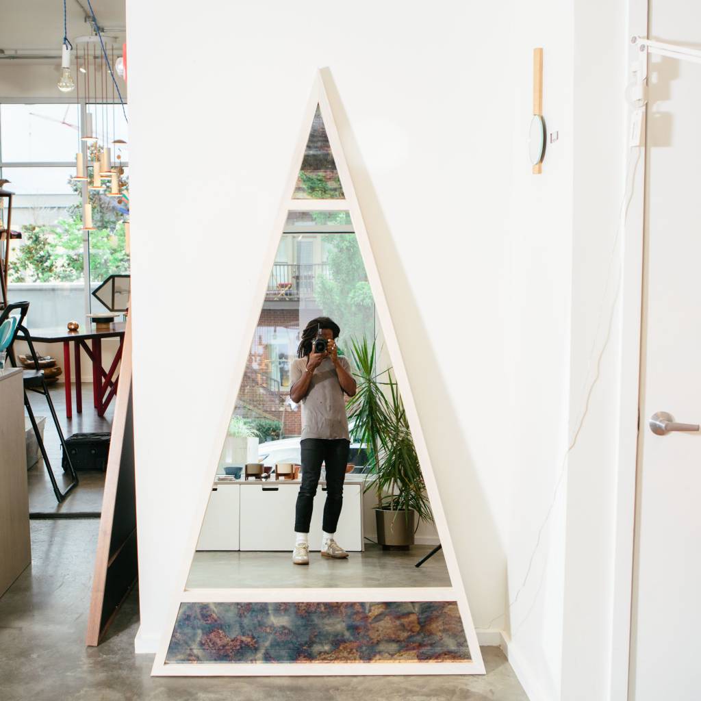 Alex Drew & No One Scale Mirror, Ash with Antiqued Glass