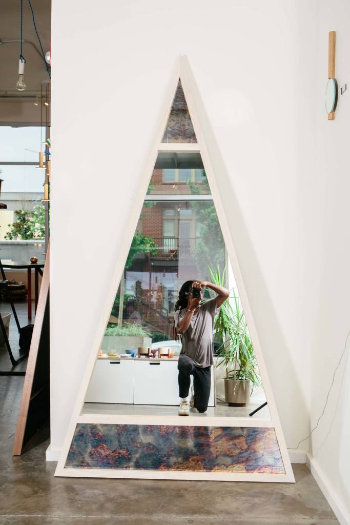 Alex Drew & No One Scale Mirror, Ash with Antiqued Glass