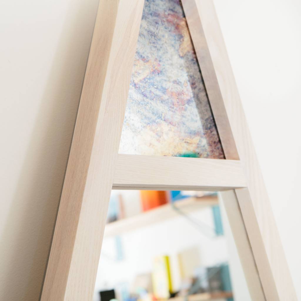 Alex Drew & No One Scale Mirror, Ash with Antiqued Glass