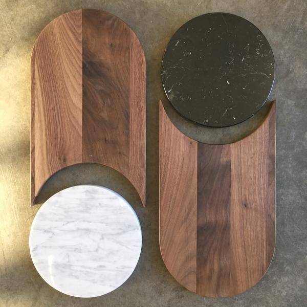 Bower Duo Server, Walnut with Dark Marble