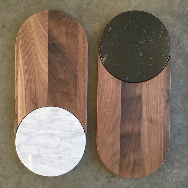 Bower Duo Server, Walnut with Dark Marble