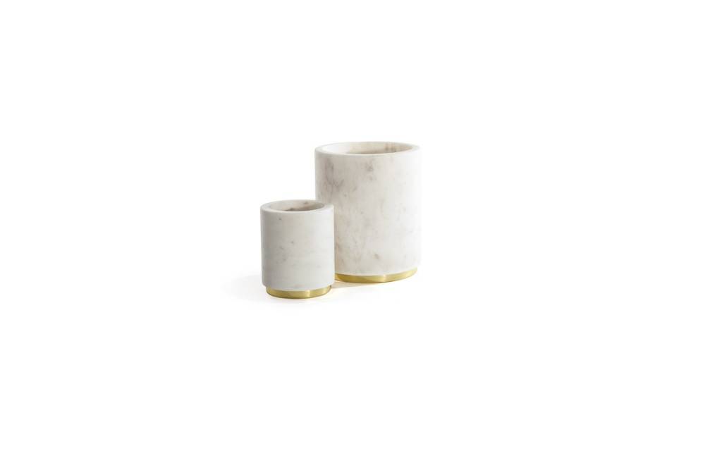 Hawkins NY Mara Marble + Brass Utility Canister