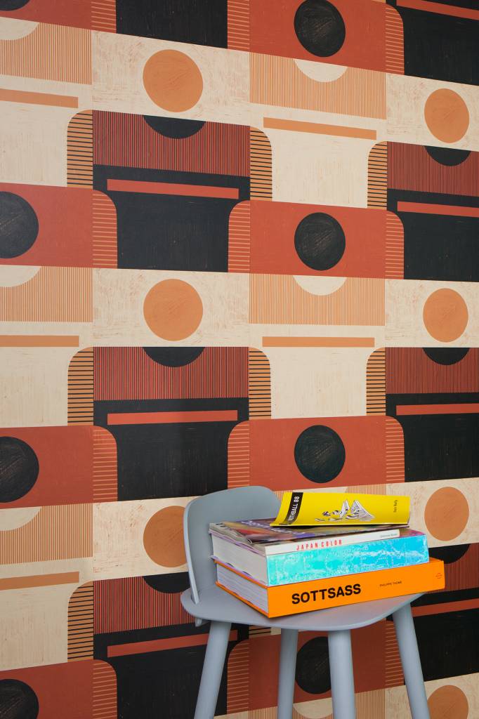 New Hat Plinth Wallpaper (27” x 30 ft. Roll) Red Clay