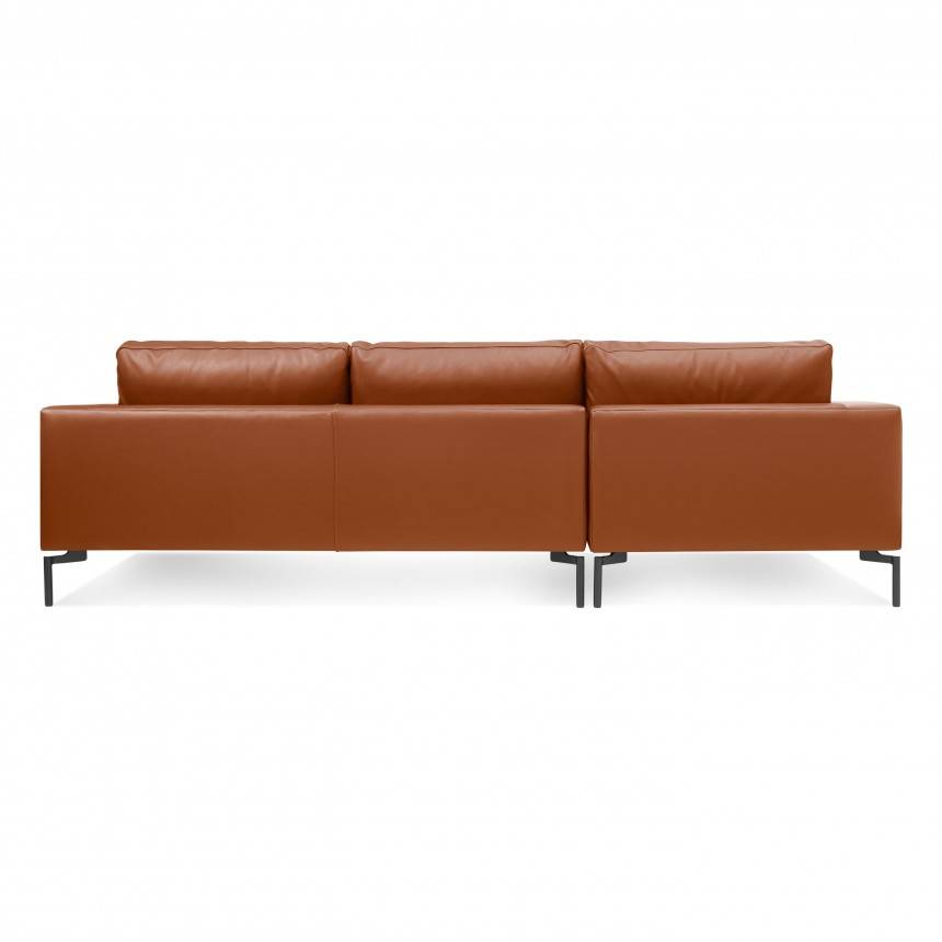 Blu Dot New Standard Sofa W/ Left Arm Chaise Leather