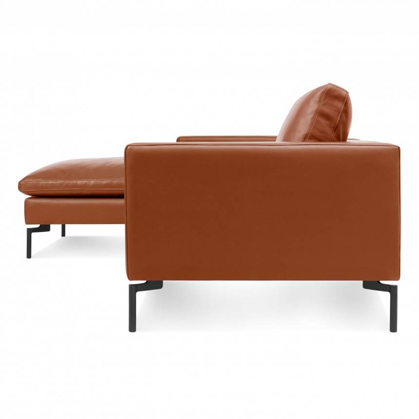 Blu Dot New Standard Sofa W/ Left Arm Chaise Leather