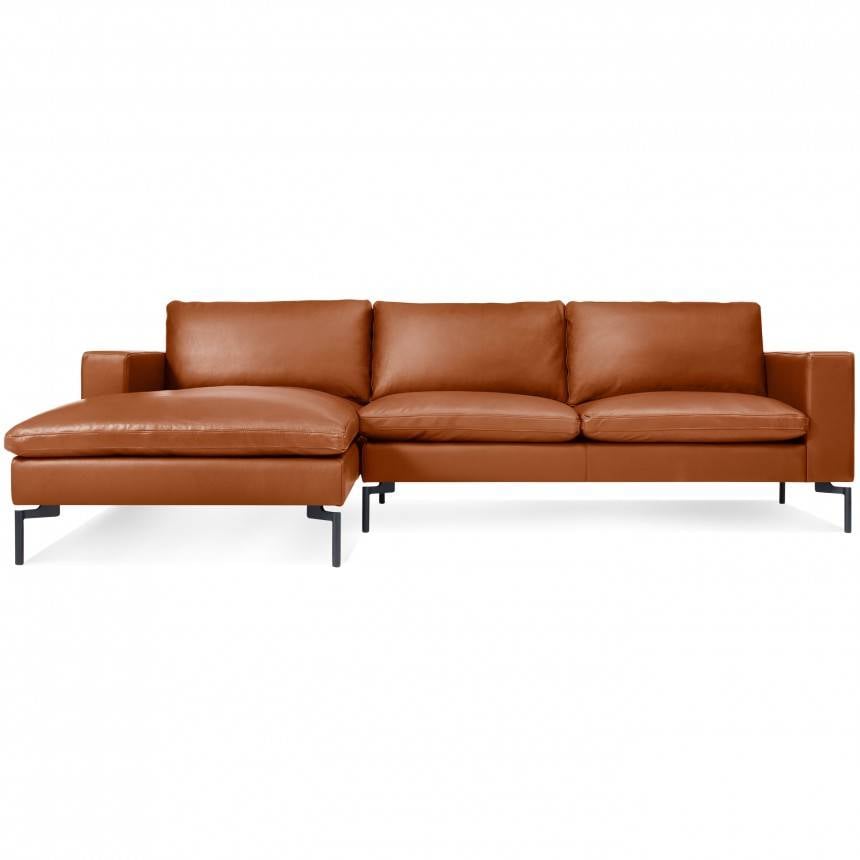 Blu Dot New Standard Sofa W/ Left Arm Chaise Leather