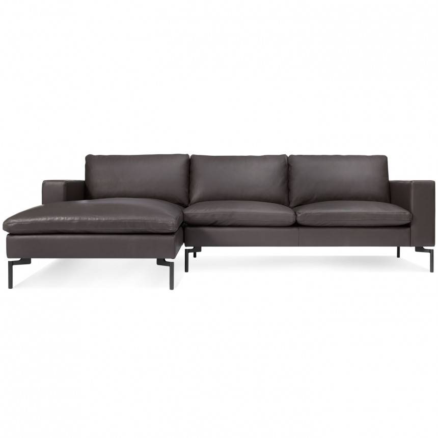 Blu Dot New Standard Sofa W/ Left Arm Chaise Leather