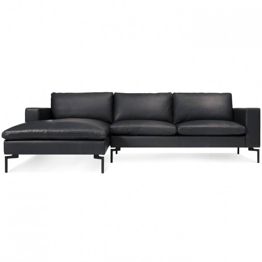 Blu Dot New Standard Sofa W/ Left Arm Chaise Leather