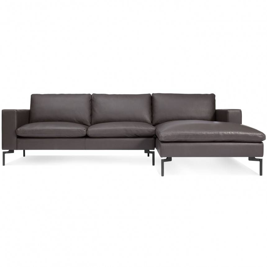 Blu Dot New Standard Sofa W/ Right Arm Chaise Leather