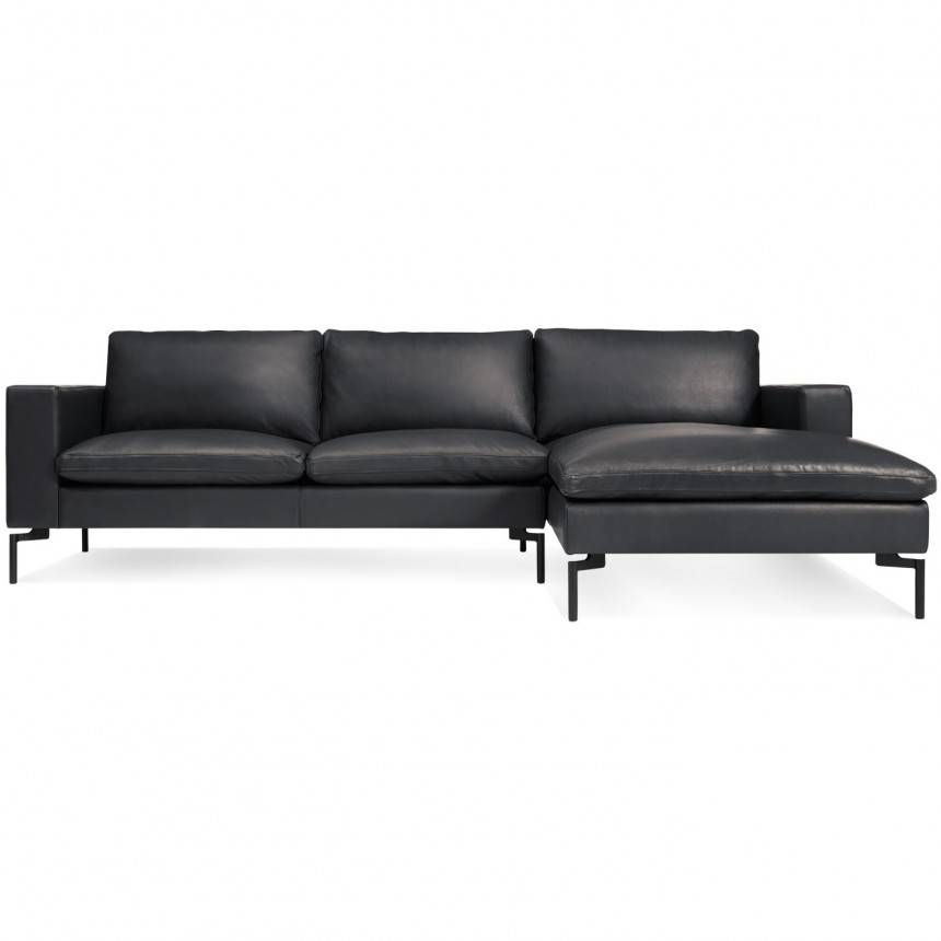 Blu Dot New Standard Sofa W/ Right Arm Chaise Leather