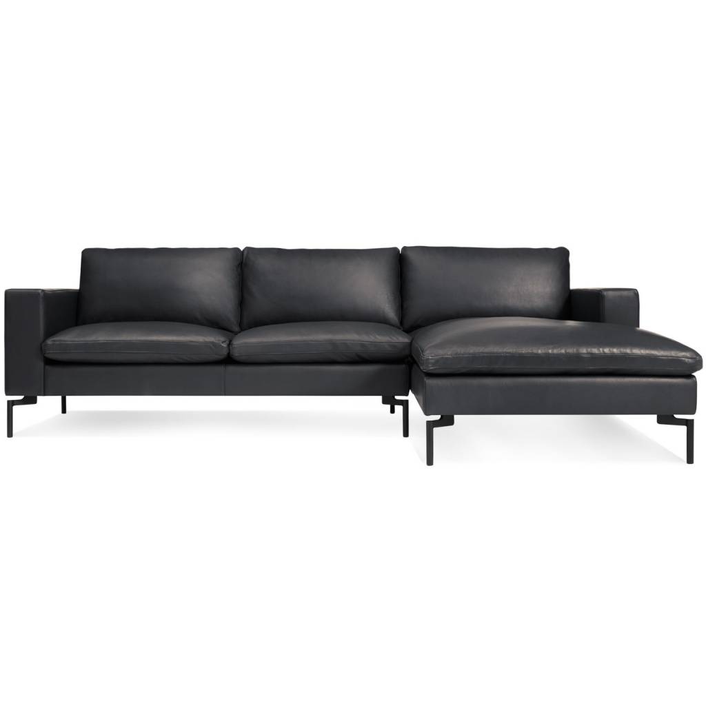 Blu Dot New Standard Sofa W/ Right Arm Chaise Leather