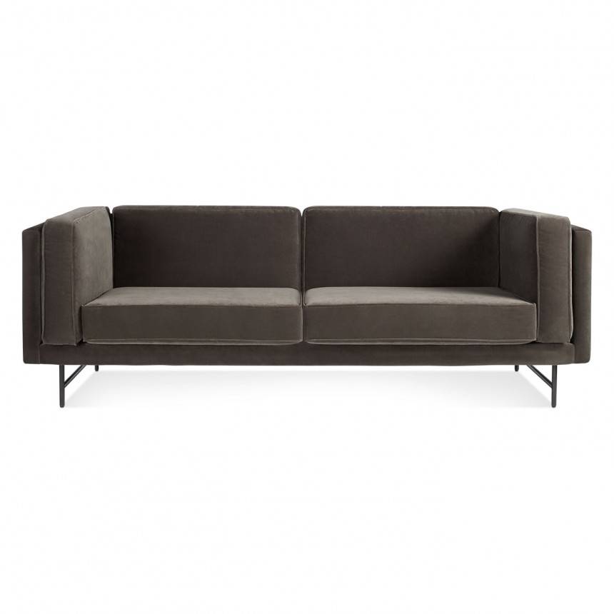 Blu Dot Bank Mink Velvet Sofa