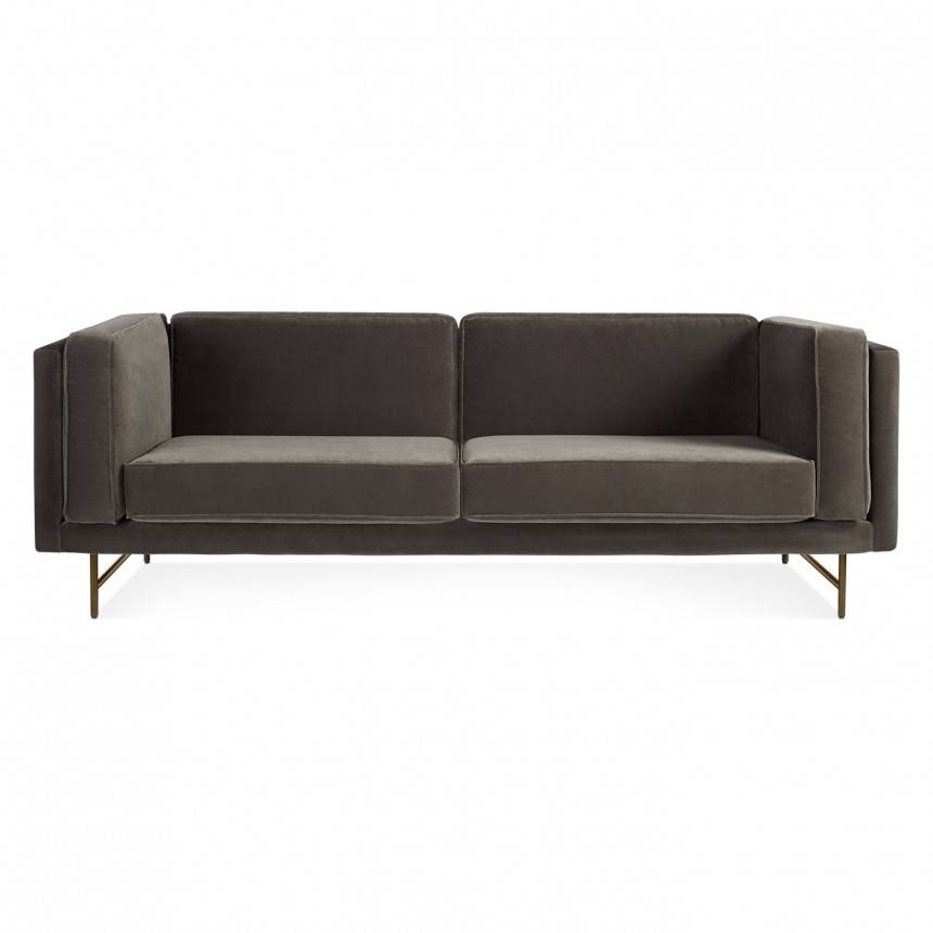 Blu Dot Bank Mink Velvet Sofa