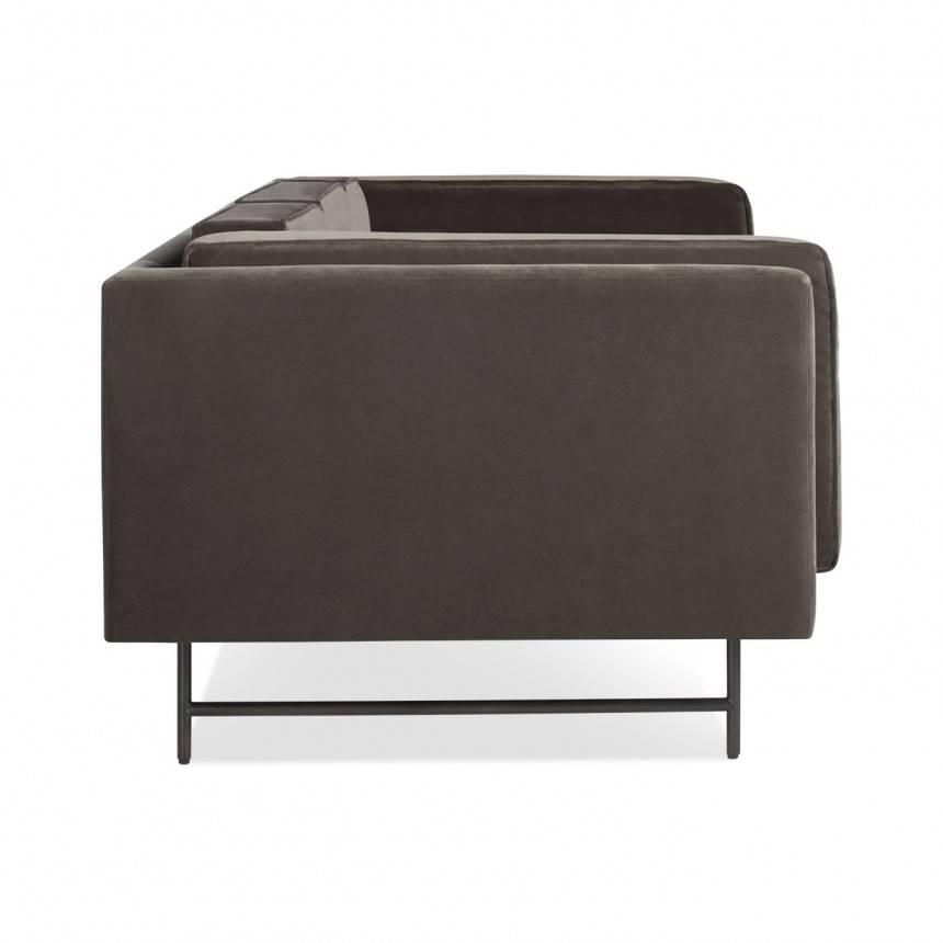 Blu Dot Bank Mink Velvet Sofa