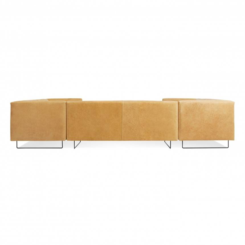 Blu Dot Bonnie and Clyde U-Shaped Leather Sectional Sofa