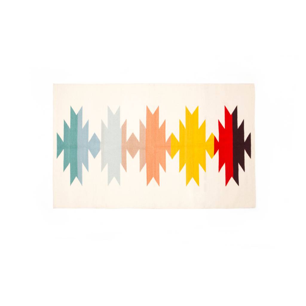 Large Handwoven Rug Rainbow Shadow