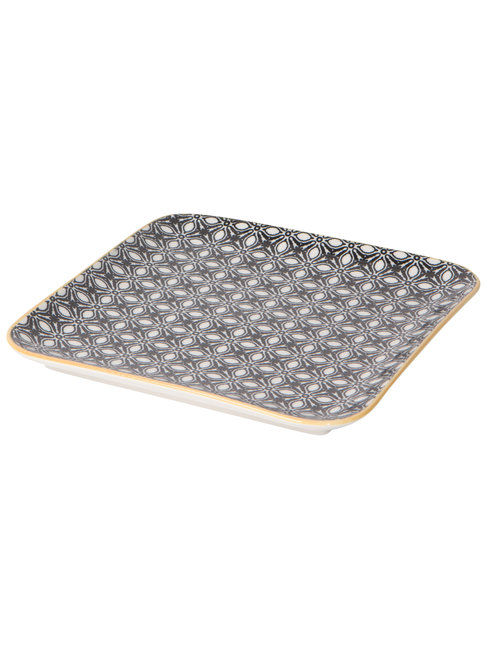 DANICA ASSIETTE CARRÉ 7.75 POUCES - JAUNE/NOIR