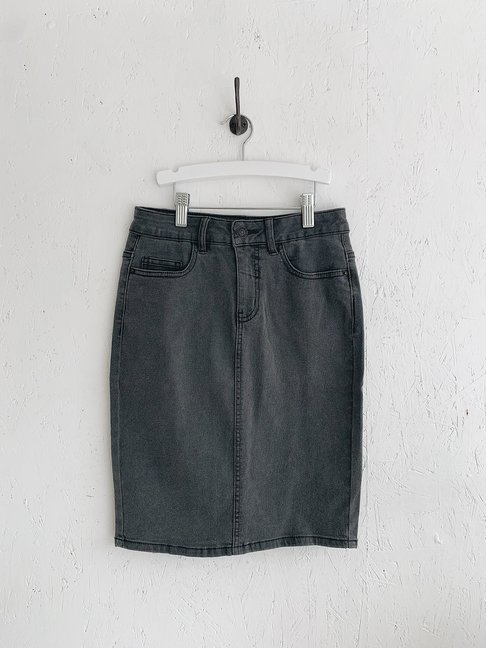 JUPE JEANS - GRIS FONCÉ