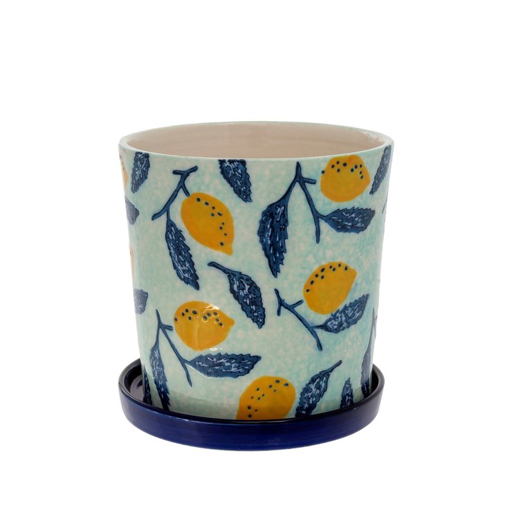 INDABA CACHE-POT CITRON - GRAND