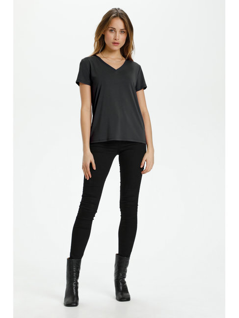 SOAKED IN LUXURY T-SHIRT  V-NECK COLUMBINE - NOIR