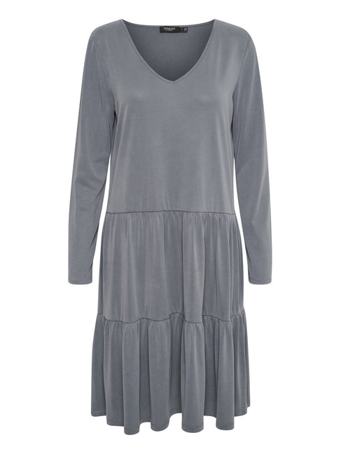 SOAKED IN LUXURY ROBE COLISSA V-NECK - GRISAILLE