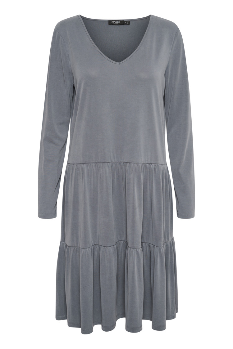 SOAKED IN LUXURY ROBE COLISSA V-NECK - GRISAILLE