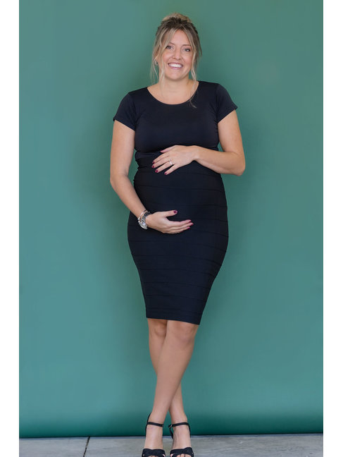ROSE MATERNITÉ JUPE TAILLE HAUTE - NOIR