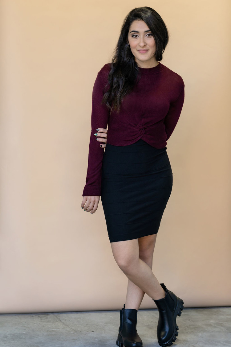 ROSE MATERNITÉ JUPE TAILLE HAUTE - NOIR