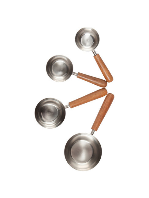 DANICA ENS. 4 TASSES À MESURER - ARGENT/BOIS